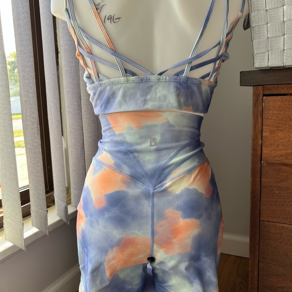 Buffbunny Rainwater Swirl Tie Dye Cross Waist Siren Shorts